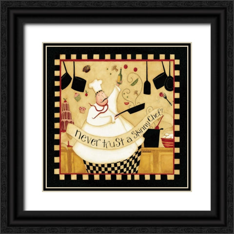 Skinny Chef Black Ornate Wood Framed Art Print with Double Matting by DiPaolo, Dan