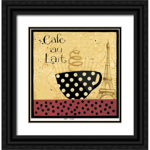 Cafe Au Lait Black Ornate Wood Framed Art Print with Double Matting by DiPaolo, Dan