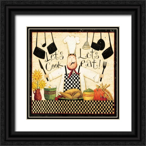 Lets Cook Black Ornate Wood Framed Art Print with Double Matting by DiPaolo, Dan