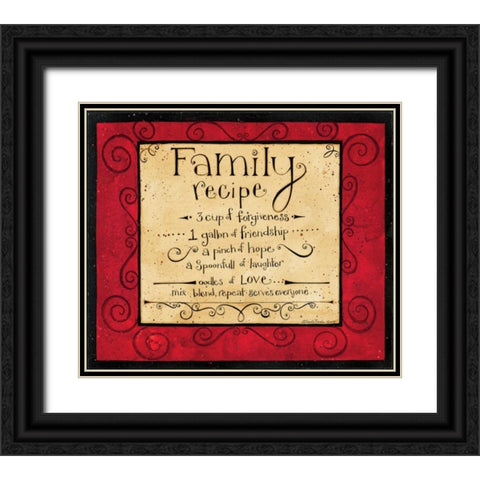 Family Recipe Black Ornate Wood Framed Art Print with Double Matting by DiPaolo, Dan