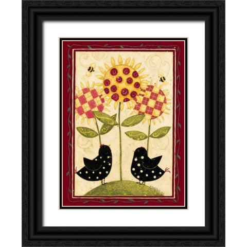Chicks Black Ornate Wood Framed Art Print with Double Matting by DiPaolo, Dan