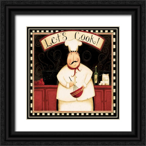 Lets Cook With Wine Black Ornate Wood Framed Art Print with Double Matting by DiPaolo, Dan