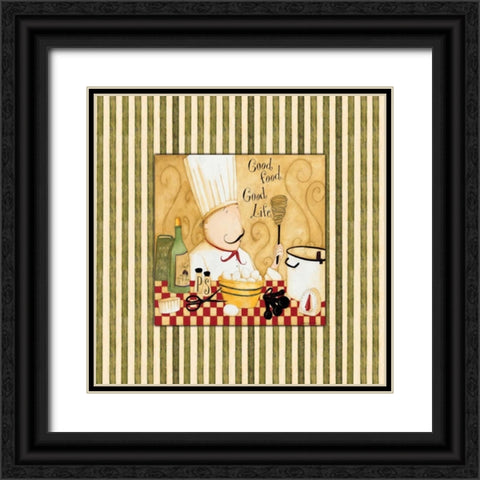 Good Food Stripes Black Ornate Wood Framed Art Print with Double Matting by DiPaolo, Dan