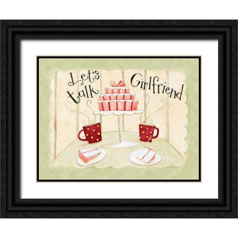 Lets Talk Girlfriend Black Ornate Wood Framed Art Print with Double Matting by DiPaolo, Dan
