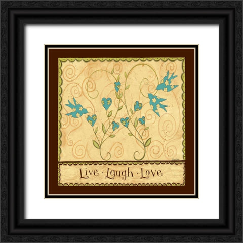 Live Laugh Love Black Ornate Wood Framed Art Print with Double Matting by DiPaolo, Dan