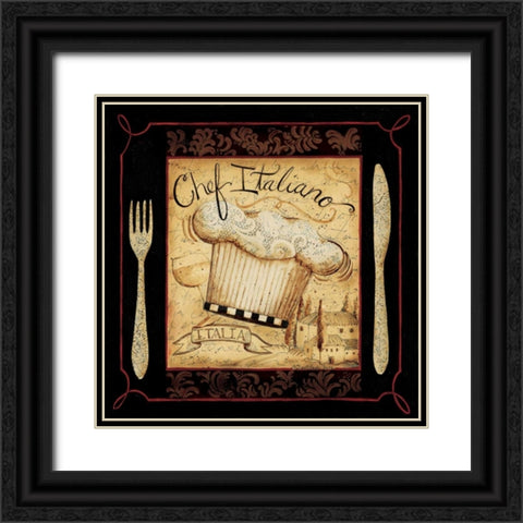 Italian Chef Black Ornate Wood Framed Art Print with Double Matting by DiPaolo, Dan