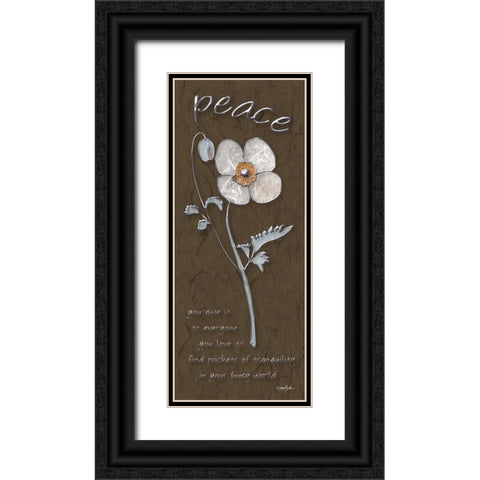 Peace Poppy Black Ornate Wood Framed Art Print with Double Matting by Stimson, Diane