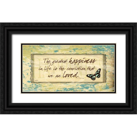 Happiness Butterfly Black Ornate Wood Framed Art Print with Double Matting by Stimson, Diane