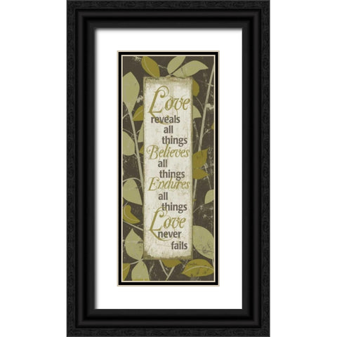 Leafy Panel 2 Black Ornate Wood Framed Art Print with Double Matting by Stimson, Diane