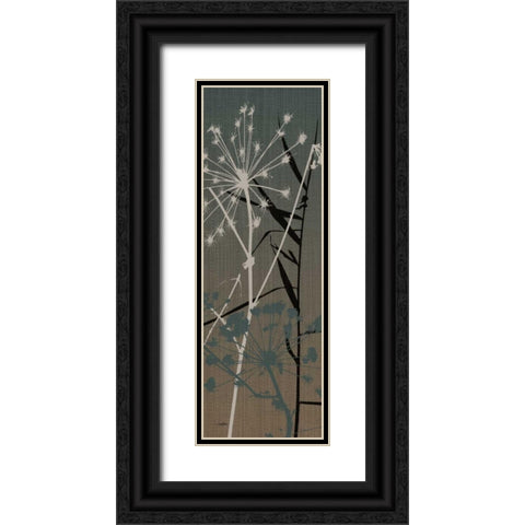 Grasses 1 Blue Black Ornate Wood Framed Art Print with Double Matting by Stimson, Diane