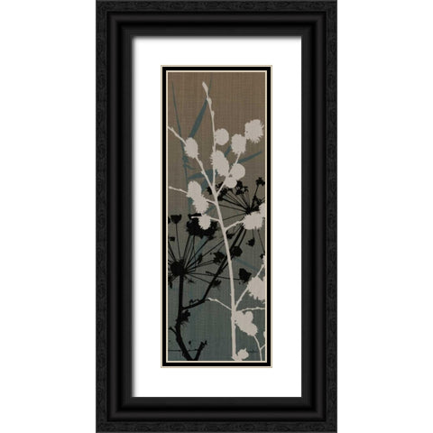 Grasses 4 Blue Black Ornate Wood Framed Art Print with Double Matting by Stimson, Diane