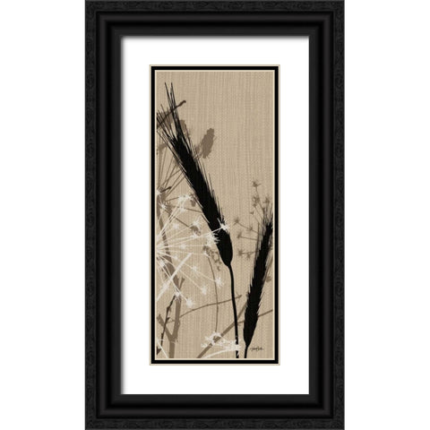 Grasses 3 Gray Black Ornate Wood Framed Art Print with Double Matting by Stimson, Diane