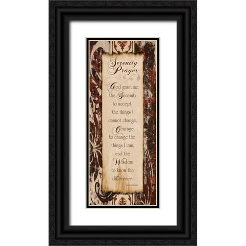 Serenity Prayer Black Ornate Wood Framed Art Print with Double Matting by Stimson, Diane