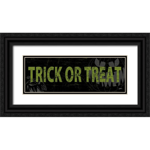 Trick Or Treat Green Black Ornate Wood Framed Art Print with Double Matting by Stimson, Diane