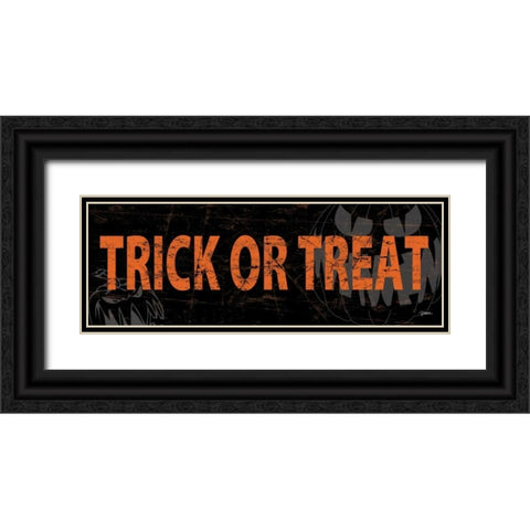 Trick Or Treat Orange Black Ornate Wood Framed Art Print with Double Matting by Stimson, Diane
