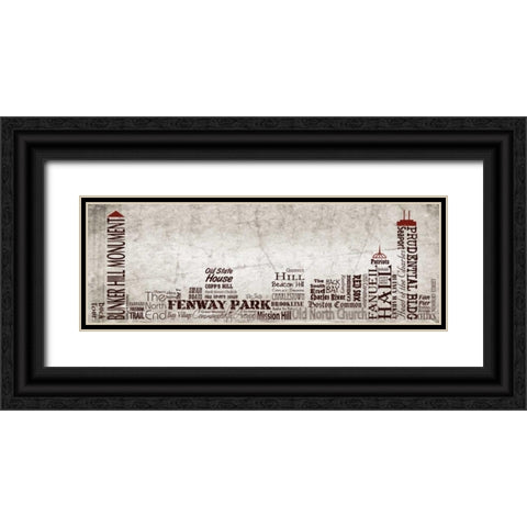 Boston Skyline Black Ornate Wood Framed Art Print with Double Matting by Stimson, Diane