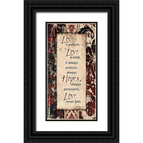 Damask Love Hard Black Ornate Wood Framed Art Print with Double Matting by Stimson, Diane