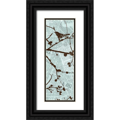 Bird Branches 2 Black Ornate Wood Framed Art Print with Double Matting by Stimson, Diane