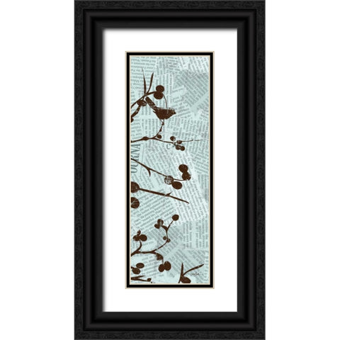 Bird Branches 4 Black Ornate Wood Framed Art Print with Double Matting by Stimson, Diane