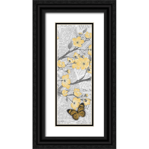 Cherry Blossom Bflies 2 Black Ornate Wood Framed Art Print with Double Matting by Stimson, Diane