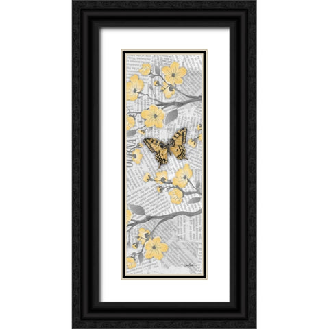 Cherry Blossom Bflies 4 Black Ornate Wood Framed Art Print with Double Matting by Stimson, Diane