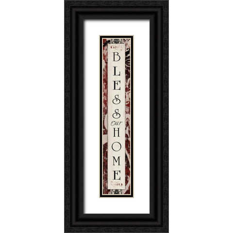 Bless Panel Black Ornate Wood Framed Art Print with Double Matting by Stimson, Diane
