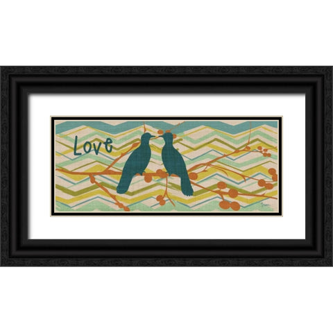 Birdie Love Black Ornate Wood Framed Art Print with Double Matting by Stimson, Diane