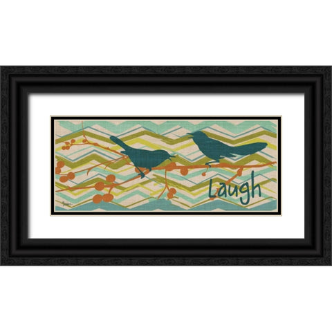 Birdie Laugh Black Ornate Wood Framed Art Print with Double Matting by Stimson, Diane