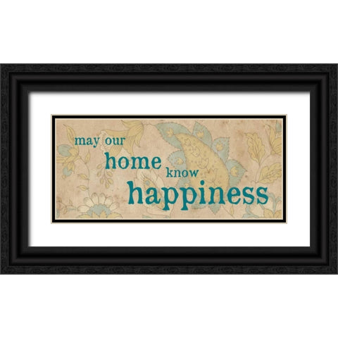 Home Happiness 1 Black Ornate Wood Framed Art Print with Double Matting by Stimson, Diane