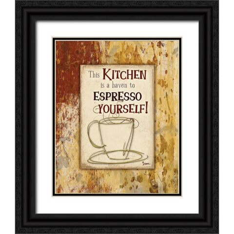 Kitchen Espresso Black Ornate Wood Framed Art Print with Double Matting by Stimson, Diane