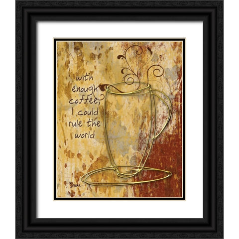 Coffee Rule Black Ornate Wood Framed Art Print with Double Matting by Stimson, Diane