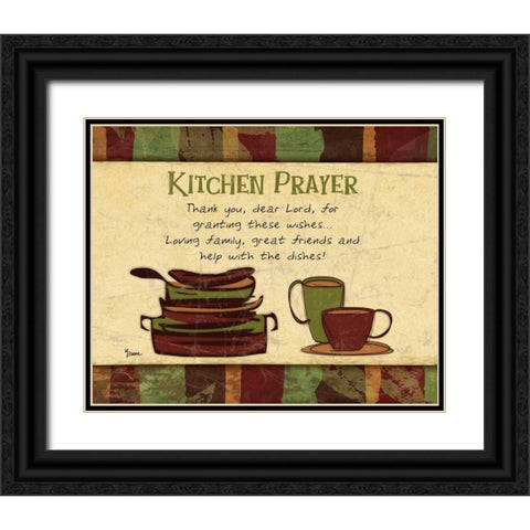 Kitchen Prayer Spice Black Ornate Wood Framed Art Print with Double Matting by Stimson, Diane