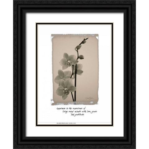 Orchid Black Ornate Wood Framed Art Print with Double Matting by Stimson, Diane