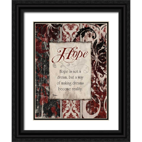Hope Distress Black Ornate Wood Framed Art Print with Double Matting by Stimson, Diane