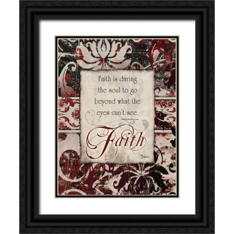 Faith Distress Black Ornate Wood Framed Art Print with Double Matting by Stimson, Diane