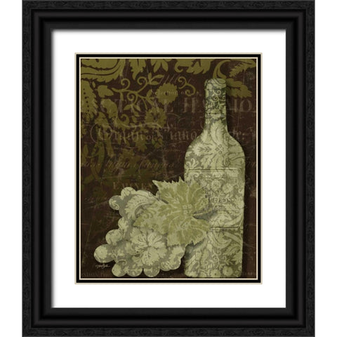 White Wine Damask Black Ornate Wood Framed Art Print with Double Matting by Stimson, Diane