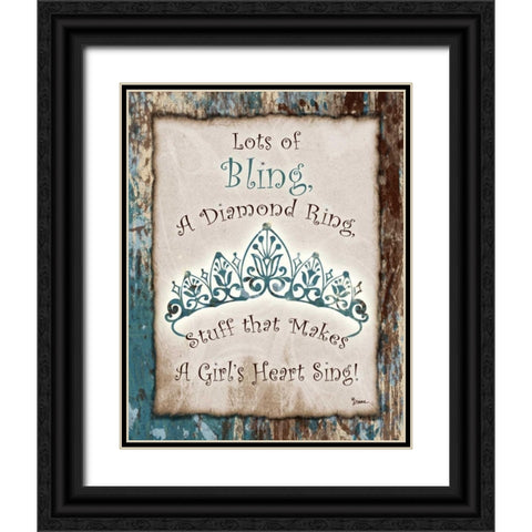 Tiara Bling 1 Black Ornate Wood Framed Art Print with Double Matting by Stimson, Diane
