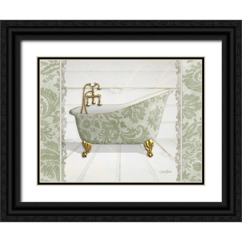 Damask Tub 1 Black Ornate Wood Framed Art Print with Double Matting by Stimson, Diane