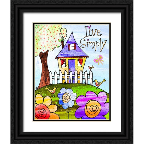 Live Simply Black Ornate Wood Framed Art Print with Double Matting by Stimson, Diane