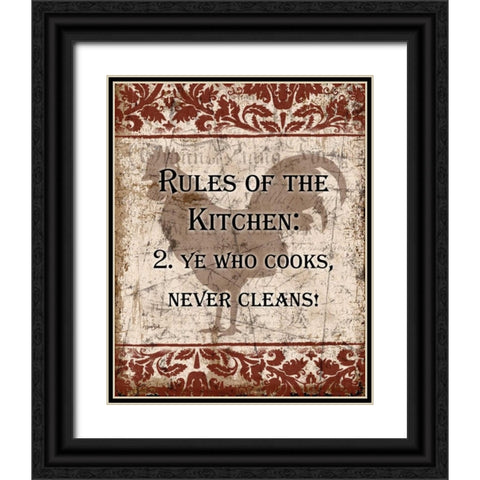 Rules Of Kitchen 2 Black Ornate Wood Framed Art Print with Double Matting by Stimson, Diane