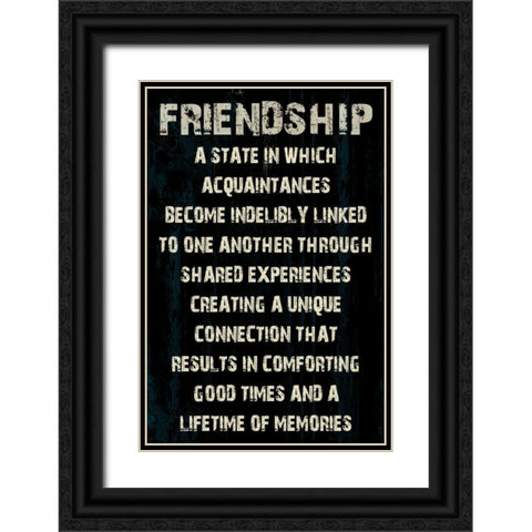 Friendship Grunge  Black Ornate Wood Framed Art Print with Double Matting by Stimson, Diane