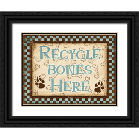 Recycle Bones Blue Black Ornate Wood Framed Art Print with Double Matting by Stimson, Diane