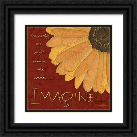 Gerbera Imagine Black Ornate Wood Framed Art Print with Double Matting by Stimson, Diane