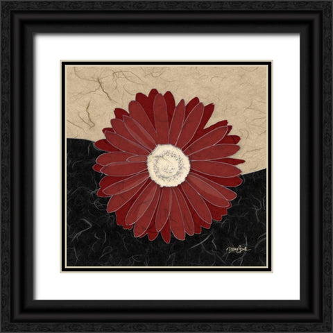 Red Gerbera Black Ornate Wood Framed Art Print with Double Matting by Stimson, Diane