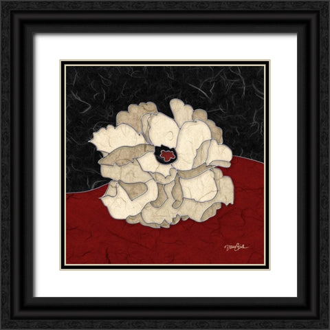 White Rose Black Ornate Wood Framed Art Print with Double Matting by Stimson, Diane