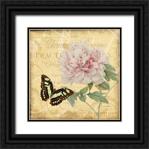 Friend Peony Black Ornate Wood Framed Art Print with Double Matting by Stimson, Diane