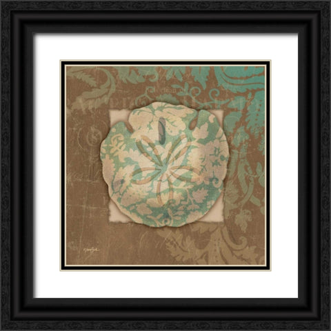 Damask Shell 2 Black Ornate Wood Framed Art Print with Double Matting by Stimson, Diane