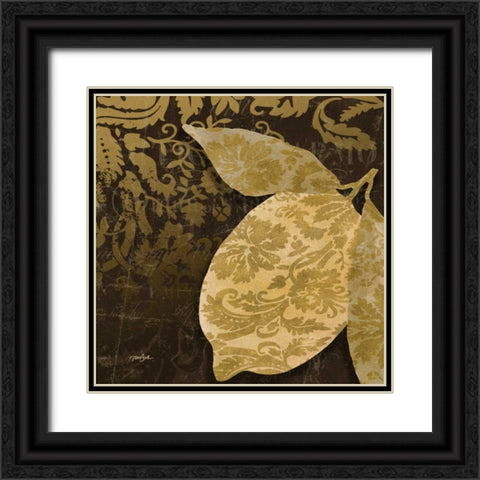 Lemon Damask Black Ornate Wood Framed Art Print with Double Matting by Stimson, Diane