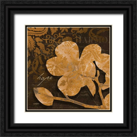Magnolia Damask 2 Black Ornate Wood Framed Art Print with Double Matting by Stimson, Diane