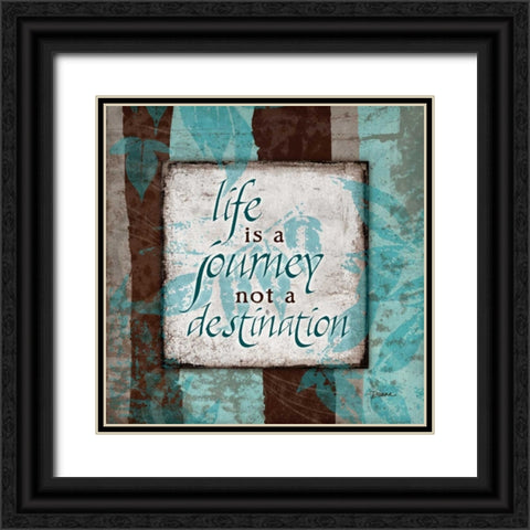 Aqua Journey Black Ornate Wood Framed Art Print with Double Matting by Stimson, Diane